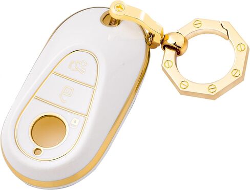 غطاء YHC لسيارة Mercedes Benz Key Fob مع سلسلة مفاتيح ذهبية تناسب فئة E S G in Saudi Arabia