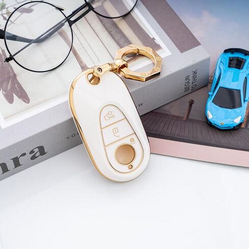 غطاء YHC لسيارة Mercedes Benz Key Fob مع سلسلة مفاتيح ذهبية تناسب فئة E S G in Saudi Arabia