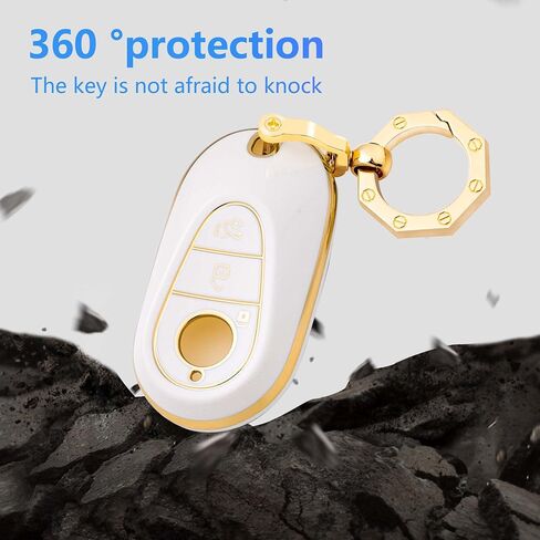 غطاء YHC لسيارة Mercedes Benz Key Fob مع سلسلة مفاتيح ذهبية تناسب فئة E S G in Saudi Arabia