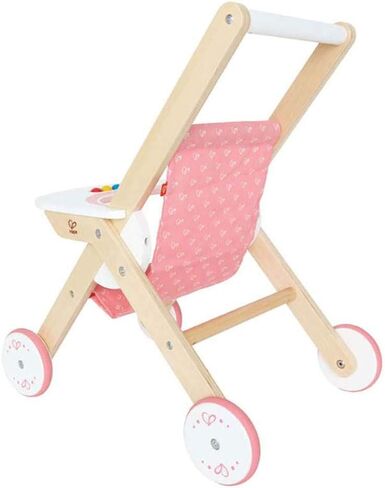 Hape Babydoll Stroller Toddler Wooden Doll Play Furniture Pink, L: 17.5, W: 12.8, H: 20.2 inch in Saudi Arabia
