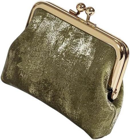 Kiss Lock Coin Purse for Women, Large Capacity, Vintage Change Purse Car Coin Holder (green) in Saudi Arabia