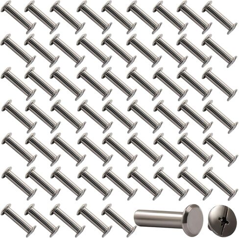 Unlorspy 60 Sets Gun Black Chicago Binding Screws,Chicago Bolts M5 x15mm Round Cross Head Stud Screw for DIY Leather Bookbinding Craft in Kuwait
