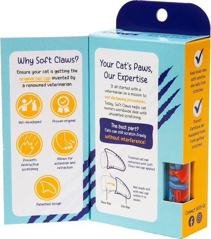 Feline Soft Claws Cat Nail Caps Take-Home Kit, Small, Black in Kuwait
