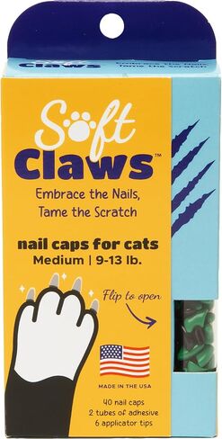 Feline Soft Claws Cat Nail Caps Take-Home Kit, Small, Black in Kuwait