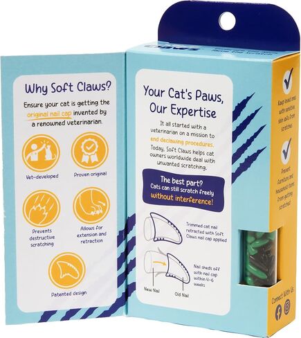 Feline Soft Claws Cat Nail Caps Take-Home Kit, Small, Black in Kuwait