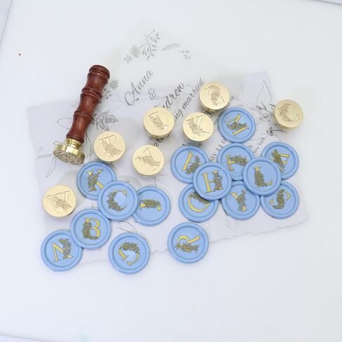 Initial Letter Alphabet J Wax Seal Stamp, 2 Pcs Initial Alphabet L Sealing Wax Stamp Kit with New Pattern, Letter Wax Seal Stamp Set for Wedding Invitation (J) in Saudi Arabia