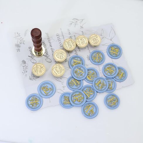 Initial Letter Alphabet J Wax Seal Stamp, 2 Pcs Initial Alphabet L Sealing Wax Stamp Kit with New Pattern, Letter Wax Seal Stamp Set for Wedding Invitation (J) in Saudi Arabia