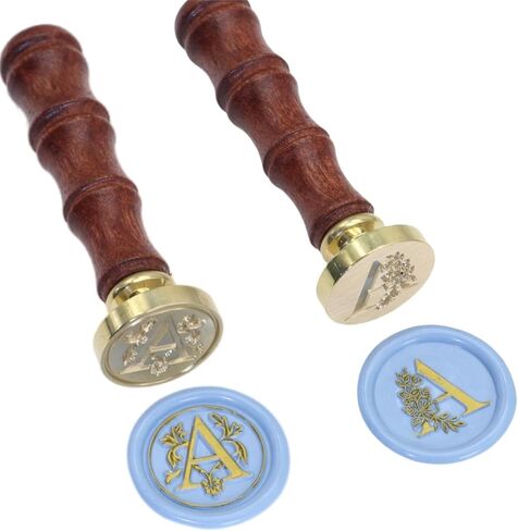 Initial Letter Alphabet J Wax Seal Stamp, 2 Pcs Initial Alphabet L Sealing Wax Stamp Kit with New Pattern, Letter Wax Seal Stamp Set for Wedding Invitation (J) in Saudi Arabia