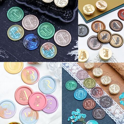 Initial Letter Alphabet J Wax Seal Stamp, 2 Pcs Initial Alphabet L Sealing Wax Stamp Kit with New Pattern, Letter Wax Seal Stamp Set for Wedding Invitation (J) in Saudi Arabia