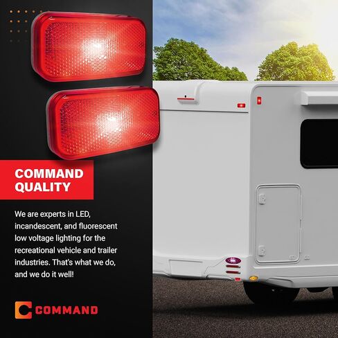 Command Electronics OEM 12V Modern Incandescent RV & Trailer Clearance Light – Made in USA – Amber, White Base – 2-Pack in Kuwait