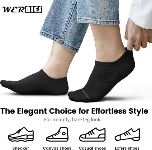 wernies No Show Socks Men 10 Pairs Low Cut Socks Thin Casual Invisible Socks with Non Slip Grips in Saudi Arabia