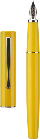 Hongdian C2 Fountain Pen Fine Soft Nib, Lemon Yellow & Classic Retro Design Metal Pen with Ink Converter in Saudi Arabia