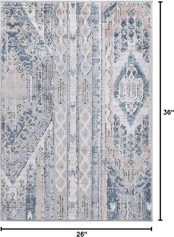Rugs.com Oregon Collection Rug – 2' 2 x 3' Black and White Low-Pile Rug Perfect for Living Rooms, Large Dining Rooms, Open Floorplans in Saudi Arabia