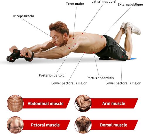 عجلة هاريسون آب رولر للتمارين الأساسية - آب رولر لتمرين البطن للرجال والنساء in Kuwait
