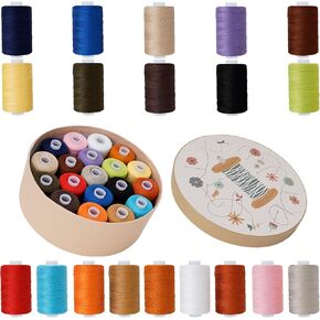 19 Colors Jeans Sewing Thread 20S/3 Extra Strong Jeans Thread for Denim,Canvas, 300m Spool,high Strength Threads for Jeans,100% Polyester All Purpose Thread
