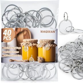 Key Tags - 40 PCS Metal Rim Key Tags 1.2" Clear Tags with Ring Key Tags with Labels Blank Key Label Tags Key Tags with Metal Rings Round Key Tags Key Identifiers for Labeling Luggage Plants Backpack