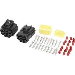 10 Pin Car Electrical Wire Connector Plug Kits, 1.8mm Series Car RV Truck Male Female Cable Terminal Housing Black Yellow, 1 Set