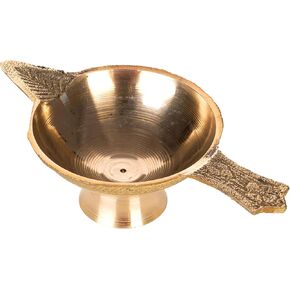 Traditional Brass Diya for Puja Essential Pooja Article for Aarti Arti Deepak Deepam for Home Temple Décor Accessory Gifts (Aarti Diya Design-2)