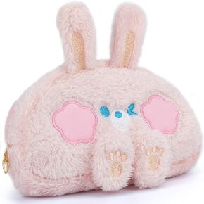 Toplive لطيف الوردي مقلمة القضية، أفخم قلم رصاص الحقيبة غامض حالة القلم، الكرتون حقيبة ماكياج kawaii القرطاسية حقيبة منظم مستحضرات التجميل للمراهقات الفتيات النساء، الأرنب الوردي