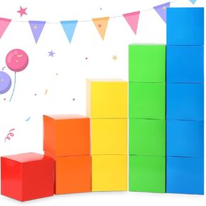 15 Pcs Number Birthday Party Decoration Blocks Themed Birthday Party Background Prop Boxes for School Classroom Decoration Birthday Party Supplies