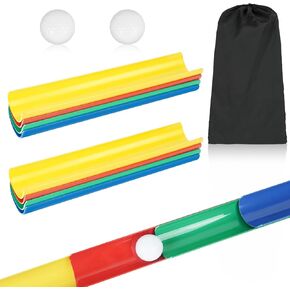 Team Building Games Activities, Pipeline Kit Group Games, Ice Breaker, Teamwork Games, Field Day Outdoor Youth Sports (8 Pcs Half Pipes - 2 Balls - 1 Bag, Pack of 2)