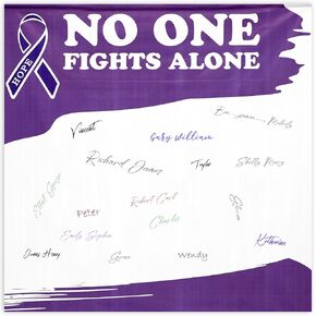 Outus Cancer Awareness Autograph Poster for Students 6x6 ft Cancer Aware Poster Mental Health Domestic Violence Oncology Awareness Banner Charity Fundraiser Support Supply(All Cancer Awareness)
