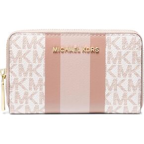 Michael Kors Women's Jet Set Small Zip Around Card Case, Optic White/Soft Pink in Kuwait