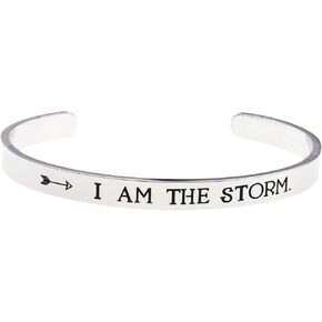 LParkin I AM The Storm Inspirational Bracelets for Women Empowering Jewelry Motivating Cancer Survivor Gift