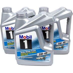 Mobil 1 122260 5W-40 Turbo Diesel Synthetic Motor Oil - 1 Gallon (Pack of 3)