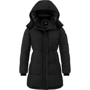 ZSHOW Women's Long Quilted Winter Coat Waterproof Warm Puffer Jacket Parka with Detachable Hood