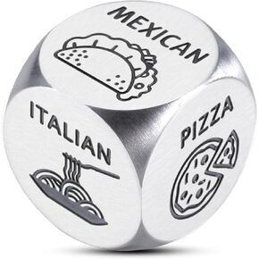 Stocking Stuffers for Adults Women Men White Elephant Gifts for Adults Couples Gifts for Girlfriend Boyfriend Wife Husband Valentine Day Gifts for Wome Men Anniversary Steel Food Decision Dice Gifts