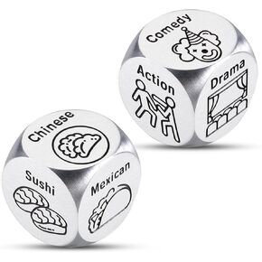 Couple Games for Date Night Dice Santa Swap Gift Exchange Dice Stocking Stuffers for Men Funny Gifts for Girlfriend Boyfriend Him Couple Gifts Date Night Gifts for Couples Dinner & Movie Decider Dice