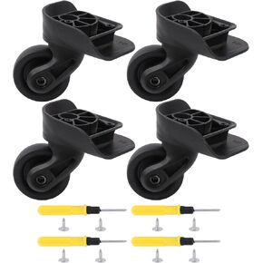 4Pcs Universal Swivel Wheel Right Suitcase Wheel (4R) 115W Series W237 Wheel Replacement Black