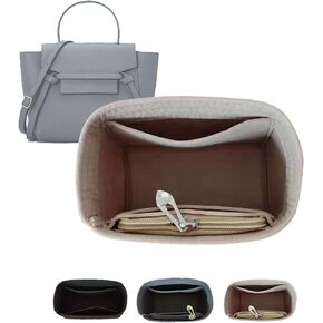 Lckaey Purse insert for celine nano belt MINI bag pico nano catfish liner For Celine Organizer 2092Khaki