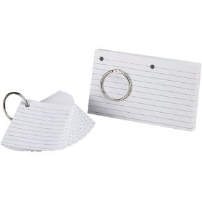 Oxford Just Flip-It Punched and Perfed Study Cards, 75 Full Size Cards or 150 Half Size Study Cards, Ruled, White (63506EE), 3 x 5 Inches