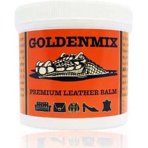 GOLDENMIX Beeswax Leather Care Balm - Protector, Conditioner, Polish, Cleaner, and Waterproofing Cream for Shoes, Boots, Car Interior, Purses, Saddle, Furniture, Bags, Upholstery & Jackets