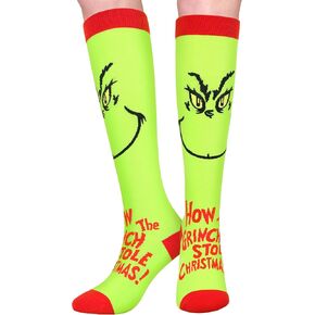 Christmas Socks Women Socks Knee High Novelty Socks for Christmas Gag Gift Exchange Grab Bag Game