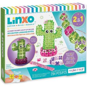 Make It Real: LinXo: Lookin' Sharp! Light-Up Decor - 2-in-1 Create A Light-Up Cactus OR Fairy String Lights - 294pc DIY Craft Kit, Girls & Kids Age 6+