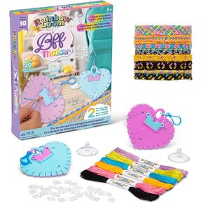 Rainbow Loom: BFF Bracelet Maker - DIY Friendship Bracelet Kit, Make 10 Bracelets, 2 Clip-On Makers, 6 Thread Colors, Jewelry Activity, Kids Ages 8+
