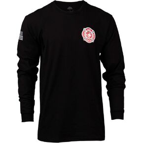 Fire & Rescue Maltese Cross | Firefighter Fire Courage Honor Men Women Long Sleeve T-Shirt