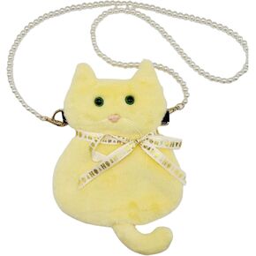 Handmade Plush Cat Messenger Bag, Cute Small Crossbody Cell Phone Bag Shoulder Bag Coin Pouch For Women Girls