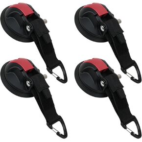 4 Pack Heavy Duty Suction Cup with Securing Hook Outdoor Camping Essentials, Large Vacuum Suction Cups with Tie Down for Car RV Boat Window Glass, Powerful Suction Cup Camper Accessories