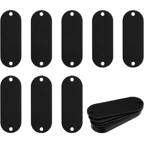 Rebower Aluminum Blank Tags Engraving Metal Stamping Blanks,[for Number Tag, Dog Tag,Pendant Decoration] - 2 x 0.74 Inch/Black / 25 Pcs