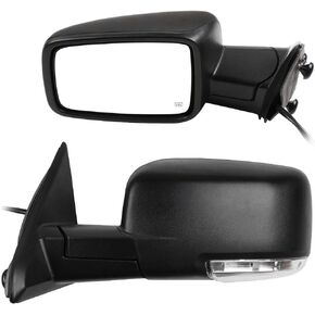 ECCPP Side Mirrors, A Pair of Rear View Mirrors fit 2011-2013 for Dodge for Ram 1500 3500 2011-2015 for Ram 2500 2009-2010 for Dodge for Ram 1500 with Power Heated Turn Signal Light Manual Fold Black