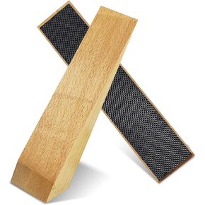 2 Pack Wooden Door Stop - Non-Slip Door Stoppers for Floor - Door Wedges for All Door Types and Surfaces - Each Door Stopper 2inch Thick, 6.3inch Long with Rubber