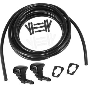 Front Windshield Washer Hose Kit Fit for Toyota Tacoma with 3 Meter Washer Fluid Hose 12 Pcs Hose Connectors - Pack of 15 Black Item Replacement