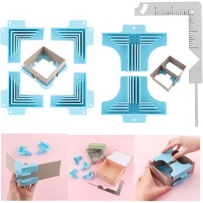 BAOFALI 7Pack Clamps Corner Guides Cartonnage Corner Holding with Metal Bookbinding Cover Tool ，Corner/Divider Assembly, (3 mm, 2 mm, 1.5 mm, 1 mm) Wide .for Book Covers, Chipboard Boxes, Dioramas