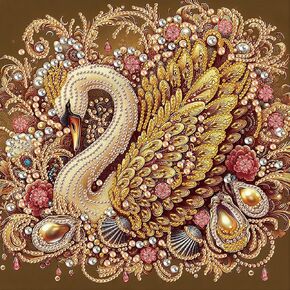 Stalente Diamond Painting Kits for Adults Swan, 5D Special Shape Diamond Art Kits for Beginners, Crystal Rhinestones Diamond Painting for Home Wall Decoration Gift 12×12inch, Animal
