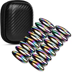 Kwack 20PCS Oval Magnetic Stones Fridge Magnets, Rattle Snakes Polished Magnetic Eggs, Magnetic Rocks for Home Kitchen Refrigerator Office Decoration Magnet for Dad