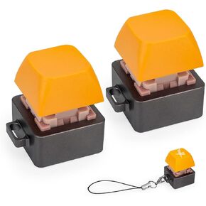 Byhoo 2 PCS Aluminum Alloy Keyboard Fidget, Lightweight Keyboard Clicker Fidget, Silent Mechanical Keycap Fidget Toy for Library & Quietness Place to Relief Stress